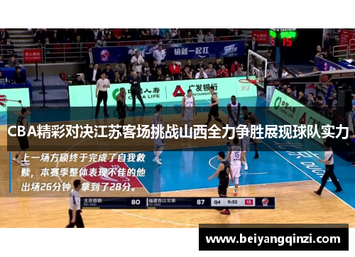 CBA精彩对决江苏客场挑战山西全力争胜展现球队实力